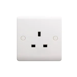 Designa 21S131UN 1 Gang 13A Single Pole Unswitched Single Socket White