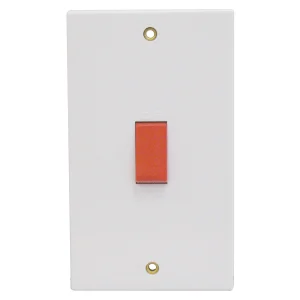 Essentials 11S452 2 Gang 45A Double Pole Switch White