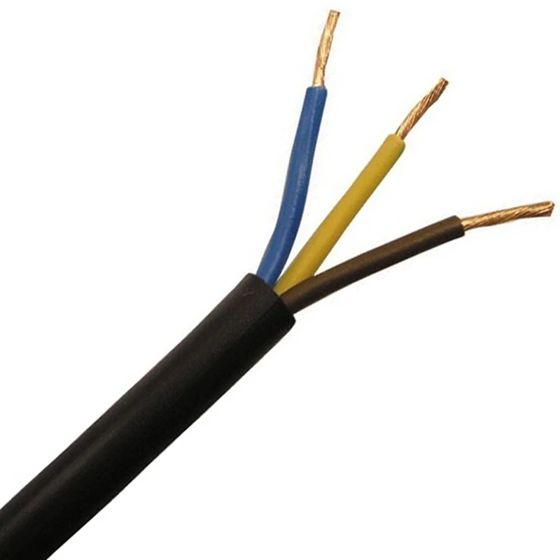 H07RNF 10.0mm Black Heavy Duty Power Supply Rubber Cable 3-Core 1m