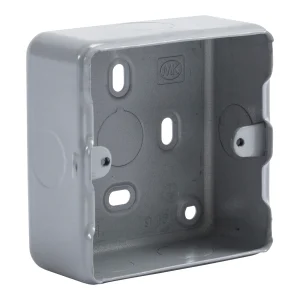 Grid Plus 1/2-Gang Grid Surface Mount Metalclad Back Box with Knockouts 5 x 20mm