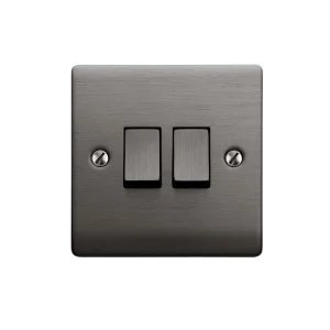 Designa 25S522J 2 Gang 2 Way 10AX Plate Switch Graphite