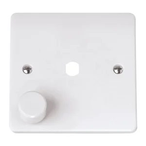 Click Mode Plate 1 Gang Single Dimmer c/w Knob White