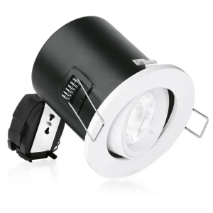 Aurora Downlight Adjustable Acoustic Fire Protected 240V White Lock Ring