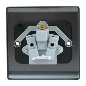 Designa 25S051UN Unswitched Single Socket 1 Gang 5A - Graphite with Black Insert