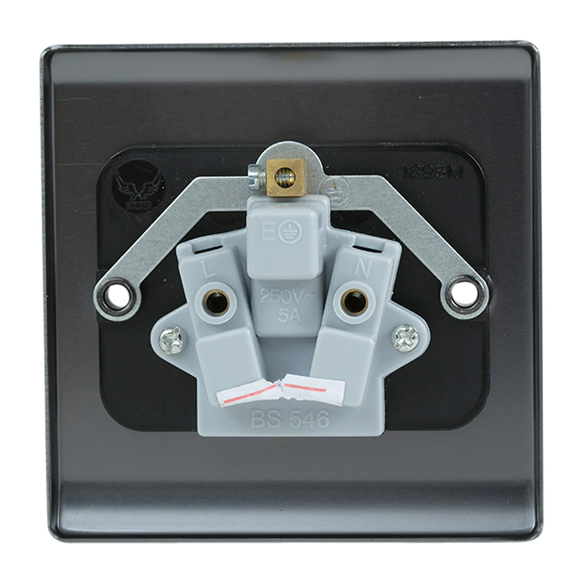 Designa 25S051UN Unswitched Single Socket 1 Gang 5A - Graphite with Black Insert - Image 2