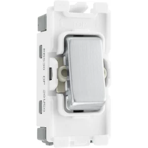 BG RBS30 20A DP Grid Switch Brushed Steel