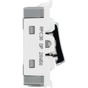 BG RPC30 20A DP Grid Switch Polished Chrome