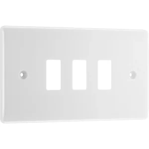 Nexus Grid 3 Module White Moulded Front Plate