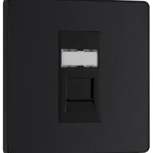 BG Evolve, Matt Black, Single RJ45 Telephone Socket, IDC Type