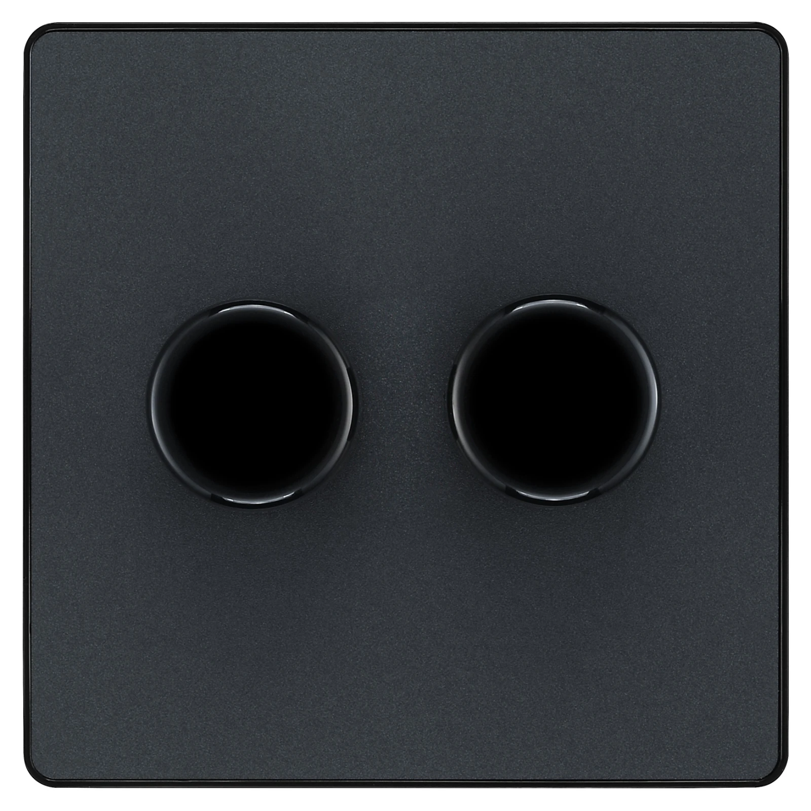 BG Evolve PCDMG82B 200W 2 Gang 2 Way Dimmer Push On/OFF (Trailing Edge) Matt Grey