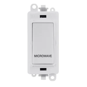 Click Gridpro Switch DP Module - White Insert 20AX White Printed Microwave