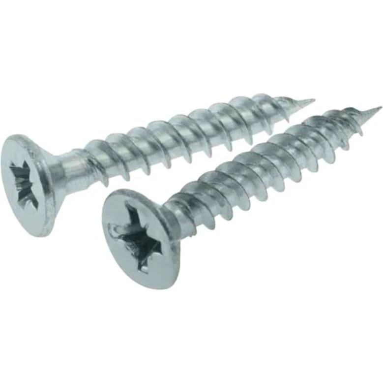 Screw Twin Thread Countersunk Posi M10 x 1.1/2In BZP - 20 Pack - Image 2