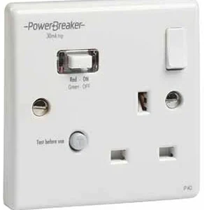 MK Socket RCD Single Switched 30Ma White Passive