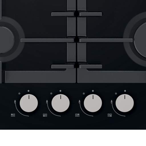 Statesman 60cm 4 Zone Gas Hob Black - Image 2
