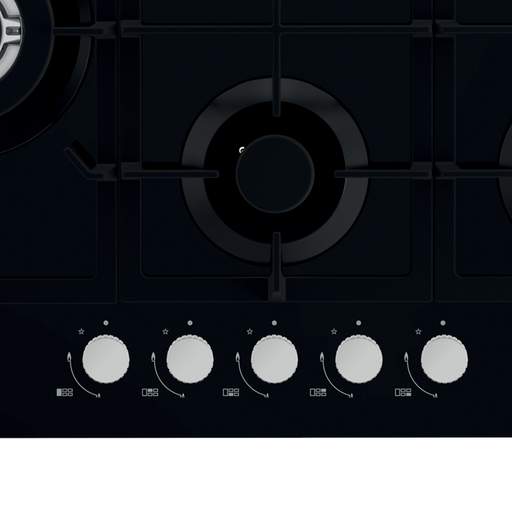 Statesman 75cm 5 Zone Gas Hob Glass Black - Image 4