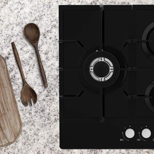 Statesman 75cm 5 Zone Gas Hob Glass Black - Image 3