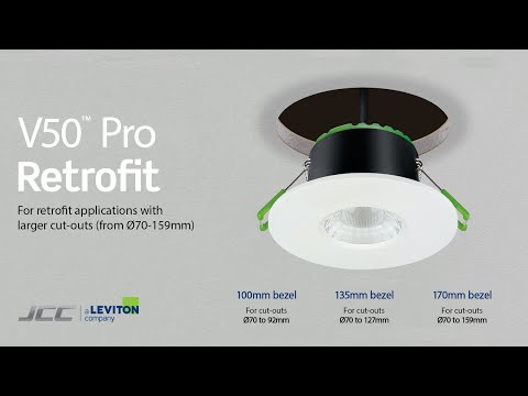 JCC JC1019/WHBLK V50 Pro Anti-glare Fire Rated LED Downlight 7.5W IP65 3000/4000K White Bezel/Black Cone - Image 3