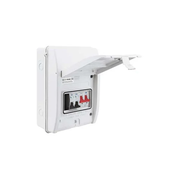 Main Incommer Luceco Fortress Garage Consumer Unit 3 Way Populated IP65 100A Main ...