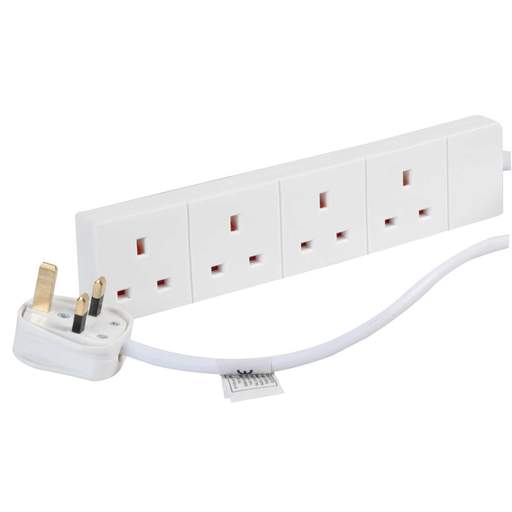 Pro Elec 0.5M 4 Gang 13 AMP Extension Lead