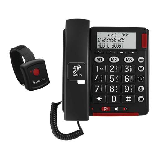 Amplicomms Big Button 50 Alarm Emergency Call Pendant Black