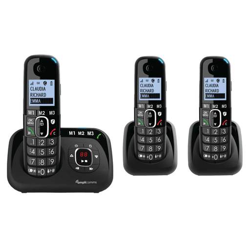Amplicomms 1583 Voice Trio Big Button DECT Phones