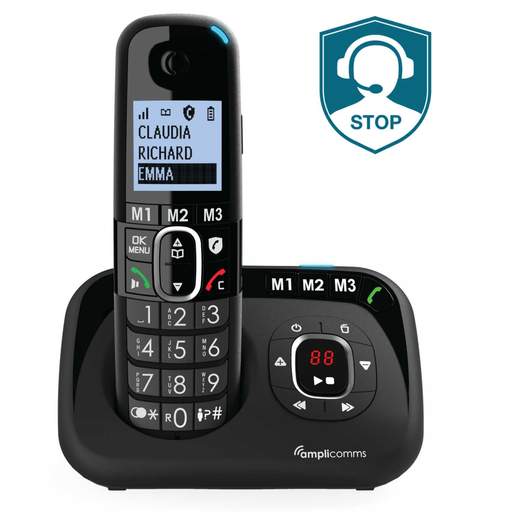 Amplicomms Big Button 1580 Voice Portable DECT Phone Black - Image 2