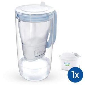 Brita 2.5L Glass Water Filter Jug with 1 Catridge Light Blue