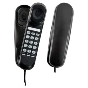 Electrolite Slimline Corded Telephone Wall Mountable Black