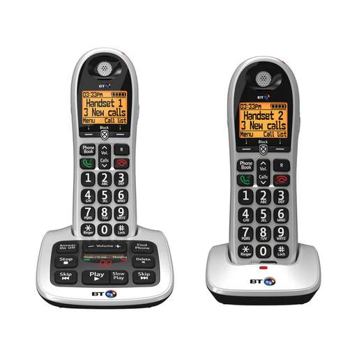 British Telecom BT4600 Twin Cordless Telephone With Answer Machine Silver - Image 2