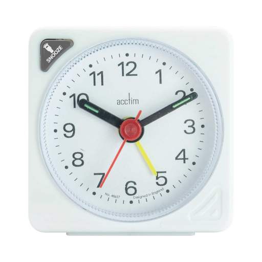 Acctim INGOT ANALOGUE ALARM CLOCK WHITE - Image 2