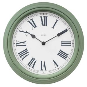 Acctim 28cm Devonshire Modern Country Style Wall Clock Sage