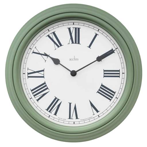 Acctim 28cm Devonshire Modern Country Style Wall Clock Sage