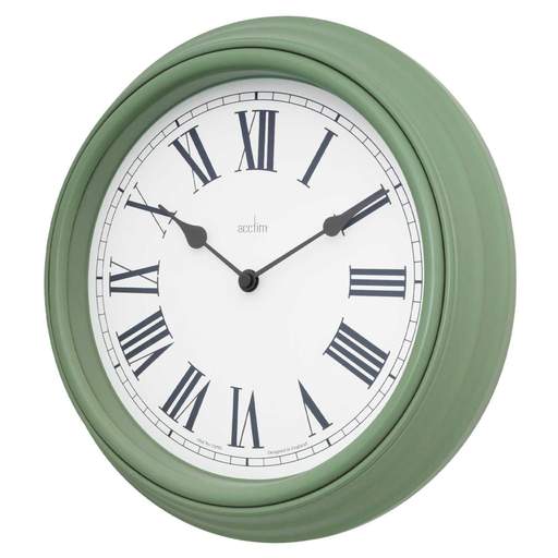 Acctim 28cm Devonshire Modern Country Style Wall Clock Sage - Image 2