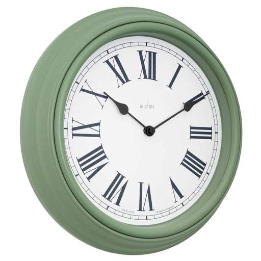 Acctim 28cm Devonshire Modern Country Style Wall Clock Sage - Image 3