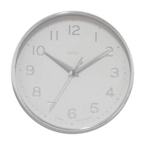 Acctim Rand Wall Clock Chrome & White
