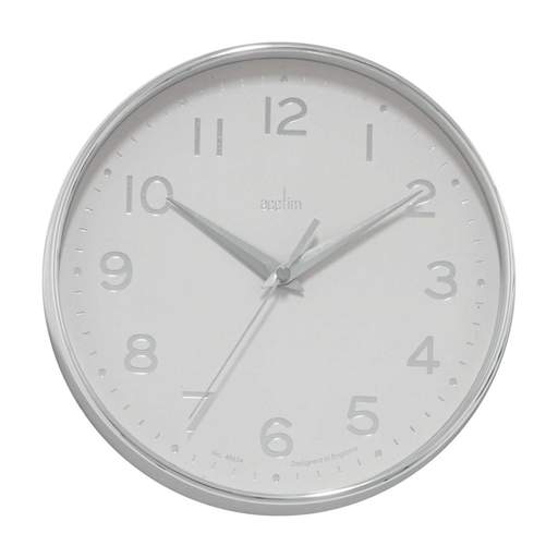 Acctim Rand Wall Clock Chrome & White