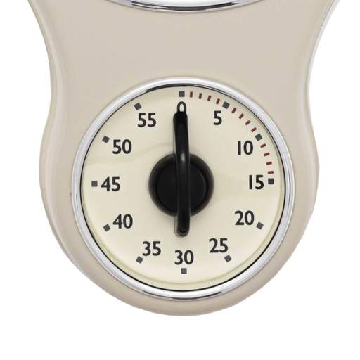 Acctim Kitchen Time Retro Wall Clock with Timer Cream - Image 2