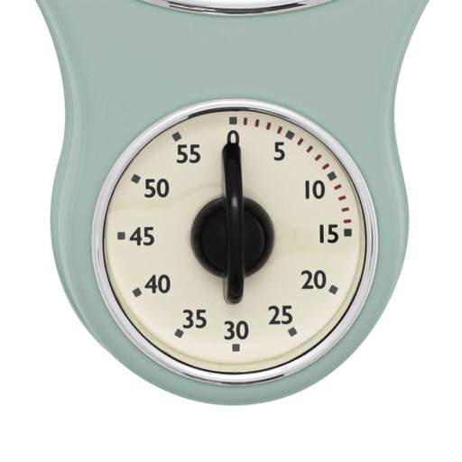 Acctim Kitchen Time Retro Wall Clock with Timer Sage - Image 2