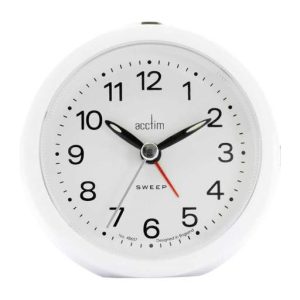 Acctim Elana  Non-Ticking Analogue Alarm Clock White