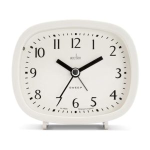 Acctim Hilda Retro Non-Ticking Alarm Clock White