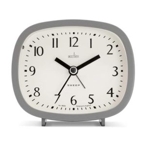 Acctim Hilda Retro Non-Ticking Alarm Clock Pigeon Grey