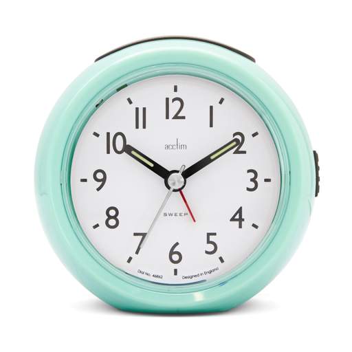 Acctim Grace Non-Ticking Alarm Clock Mint Humbug