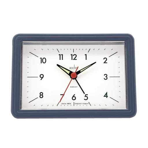 Acctim Drake Alarm Clock with Snooze & Backlight Suede Blue