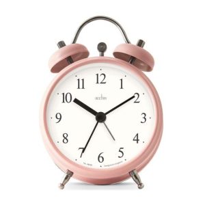 Acctim Haven Faux Bell Alarm Clock Pink Grapefruit