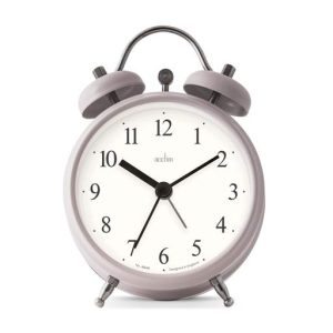 Acctim Haven Faux Bell Alarm Clock Mocha, Faux