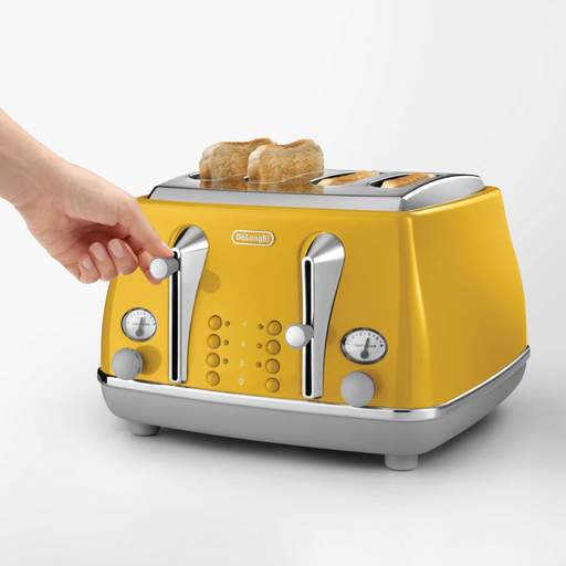 Delonghi 4 Slice Icona Capitals Toaster New York Yellow - Image 3