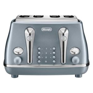 Delonghi 4 Slice Icona Metallics Toaster Ice Blue