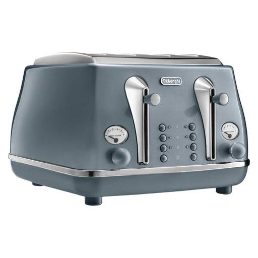 Delonghi 4 Slice Icona Metallics Toaster Ice Blue - Image 3