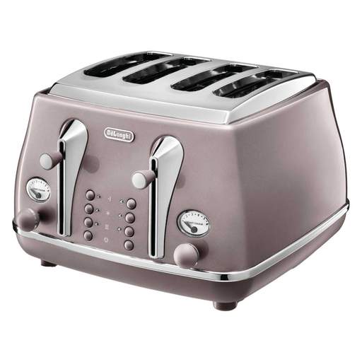 Delonghi 4 Slice Icona Metallics Toaster Pink - Image 2