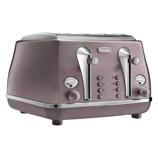 Delonghi 4 Slice Icona Metallics Toaster Pink - Image 3